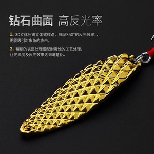 Señuelo Giratorio de Aleación de Zinc para Pesca de Lubina en Agua Dulce, Altamente Reflectante, Patrón de Diamante 3D, Lanzamiento Largo, Señuelo Artificial - Product Image 1