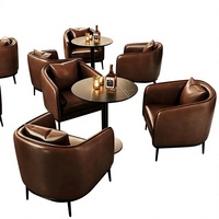 Canapé de style américain pour bar à whisky, ensemble table et chaise individuels de style western vintage pour restaurant, banquette en bois massif