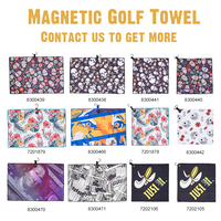 Accessoires de golf : Nettoyant pour clubs de golf, serviette de golf magnétique en microfibre gaufrée avec impression par sublimation et aimant