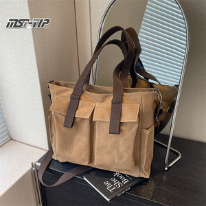 MyDays กระเป๋าแคนวาสแวกซ์กันน้ำมีช่องใส่ของพร้อมกระเป๋าสำหรับตั้งแคมป์ - Product Image 5