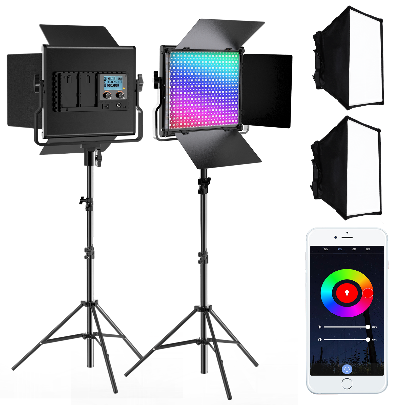 Travor L5000RP بطارية تعمل بالبطارية LED طقم إضاءة الاستوديو RGB لوحة فيديو ضوء الكاميرا معدات التصوير الفوتوغرافي أدى فيلم فيديو