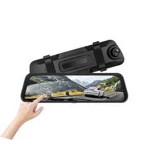 Atacado caixa preta do carro touch screen, lente dupla full hd 1080p dvr espelho