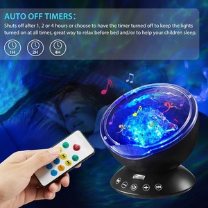 Projecteur d'effets lumineux vagues d'eau colorées, lampe projecteur d'ondes océaniques, veilleuse LED rechargeable USB, lumière musicale pour le sommeil - Product Image 4
