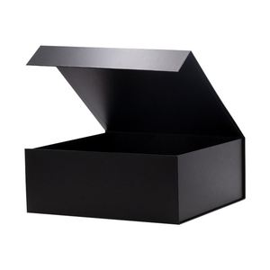 Square Black Custom Design Foldable Rigid Paper <b>Cardboard</b> Garment Retail Packaging Gift <b>Boxes</b> - Product Image 3