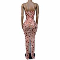 AD2873 Schimmerndes, mit Strass besetztes, figurbetontes langes Kleid mit Spaghettiträgern und Illusionsdetail für Galas, Partys und Roter-Teppich-Events