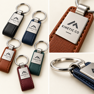 Porte-clés en cuir et métal personnalisés, porte-clés avec logo d'entreprise, cadeau d'entreprise personnalisé, porte-clés promotionnel, fabricant OEM - Product Image 2