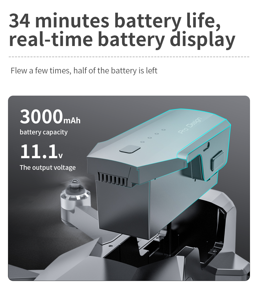 KF101 MAX Drone, 34 minutes battery real-time battery display Flew a few times, half of battery