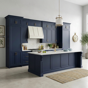Set di Mobili da <span class=keywords><strong>Cucina</strong></span> Moderni in Legno con Inserti Blu e Bianchi, Pronti per il Montaggio, Armadietti in Vero Legno per <span class=keywords><strong>Cucina</strong></span> - Product Image 4