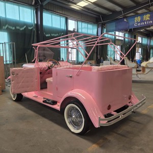 Elegant <b>Pink</b> Vintage Electric Tour Car Custom Roof <b>Frame</b> for Event Parade Display - Product Image 3