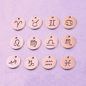 Ciondoli per bambini in acciaio inox segno zodiacale per bracciale collana e portachiavi gioielli 12 astrologia <span class=keywords><strong>oroscopo</strong></span> accessori - Product Image 3