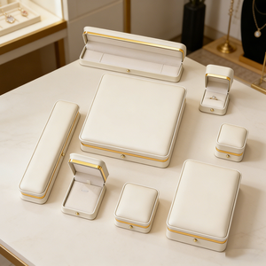 Luxury Dark Green PU Leather Flip Jewelry Packaging Box Wedding Ring Box - Product Image 4