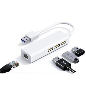 Adaptateur USB Ethernet USB 2.0.1C/MA 3USB 2.0 Hub pour ordinateur PC Windows - Product Image 3