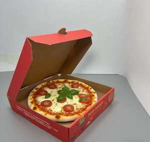 Paket gıda için özelleştirilebilir Logo isı yalıtım yağ koruma ile çevre dostu mat Kraft karton Pizza kutusu - Product Image 5