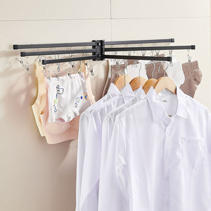 Moderne roestvrijstalen wandmontage droogrek opvouwbaar kleding- & sokken droogrek - Product Image 3