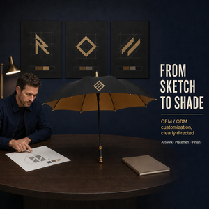 Paraguas de Golf Personalizado con Recubrimiento UV Dorado, Protección UV, Apertura y Cierre Automático, Doble Capa, 54, 60, 68 Pulgadas, con Logotipo para Promoción - Product Image 4
