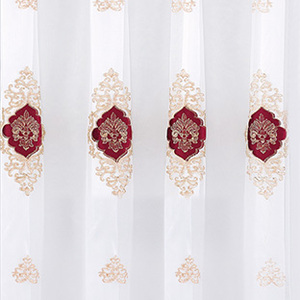 Fancy Flannel Khâu Thêu Rèm Với Đính Kèm Valance Và Chất Lượng Sheer Chấp Nhận Thiết Kế Hoa Văn Cho Nhà - Product Image 5