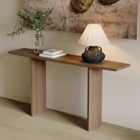 Console de luxe en bois massif de style moderne du milieu du siècle avec miroir pour entrée, salon et villa