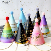 Sombrero de cumpleaños para niños, gorros con lentejuelas doradas, corona de princesa, decoración para fiesta de cumpleaños, conejo, celebración de bebé, SB008