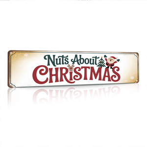 Letrero Metálico Vintage de Navidad con Diseño de Santa Claus, Letrero de Metal con Diseño de Holly Jolly para Decoración de Fiestas Navideñas, Regalo - Product Image 1