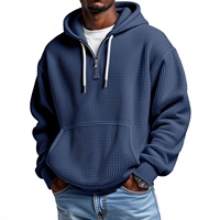Nouveau sweat à capuche décontracté pour homme automne/hiver, 100 % fibre de bambou, texture gaufrée avec strass, style transfrontalier