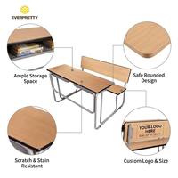 Meubles de classe OEM, sièges doubles pour étudiants, table et bancs d'école modernes avec cadre en métal, avec crochets pour tiroirs