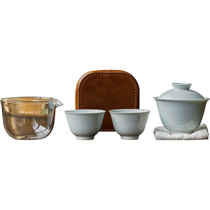 Guanlan Antique Style Travel <b>Tea</b> <b>Set</b> One Pot Two Cups Porcelain Kung Fu <b>Tea</b> <b>Set</b> For Outdoor Camping Portable <b>Tea</b> Bowl <b>Set</b> - Product Image 4