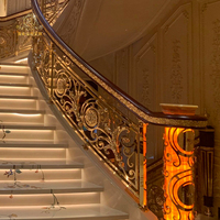 MEIXI Garde-corps et balustrades d'escalier intérieurs de luxe européens en laiton et aluminium moulé durables pour usage résidentiel