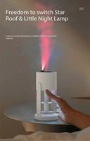 Projection de fumée simulée à ultrasons 7 couleurs lumière LED huile essentielle humidificateur d'air diffuseur d'arôme lampe d'ambiance de chevet