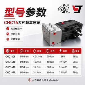 ปั๊มโฟมเรลม์ทรีพลันเจอร์ 700 บาร์ 18 ลิตร/นาที สแตนเลสสตีล สำหรับทำความสะอาดด้วยแรงดันน้ำสูงทางทะเล - Product Image 4