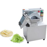Commerciële roestvrijstalen gemotoriseerde groente- en fruit snijmachine, verstelbare dikte, 750W vermogen, multifunctioneel, geschikt voor bananen