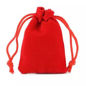 Small Velvet Polyester <b>Drawstring</b> Gift Cotton Muslin <b>Pouch</b> Customizable Screen Printed Perfume Necklace Earring Rings Jewelry - Product Image 5