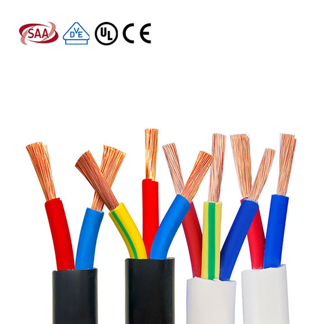 RVV Copper Royal Cord Flexible Cable 2 3 4 5 Core 0.75mm 1mm 1.5mm 2.5mm 4mm 6mm Electrical Cable Wire H05VV-F Power Cable