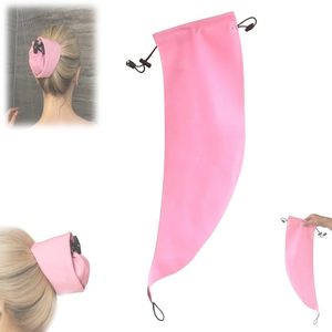 Cache-cheveux longue queue de cheval couleur unie avec cordon de serrage réglable - Product Image 1