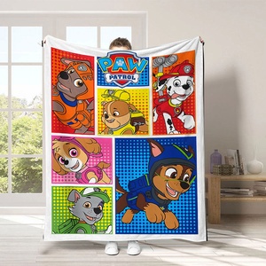 Couverture en flanelle imprimée pour enfants, motif de chiot de dessin animé, 100% polyester de haute qualité, toutes saisons, universelle, pour la pause déjeuner, vente en gros - Product Image 4