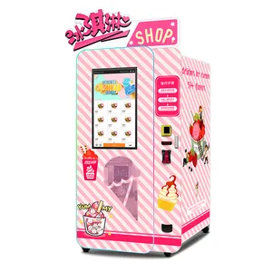 Ice Cream Vending Machine With 32 Inch Touch Screen Different Kinds Of Snack And Jam In The Machine