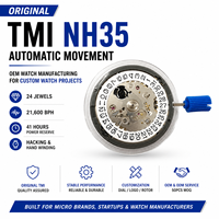 Mouvement de montre automatique japonais NH35A en acier inoxydable, 24 rubis, affichage de la date, 21600BPH, réserve de marche de 41 heures, OEM personnalisé, mécanique