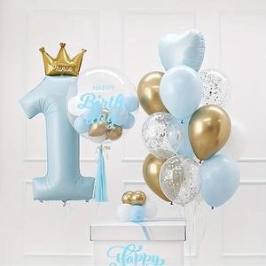 Juego de 24 globos de <span class=keywords><strong>Príncipe</strong></span> y princesa para fiesta de primer cumpleaños, papel de aluminio, perfecto para celebraciones de Año Nuevo y ocasiones especiales - Product Image 1