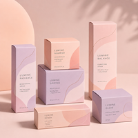 Boîtes d'emballage personnalisées avec gravure de logo, boîtes pliables en carton blanc à double rabat pour cosmétiques en couleur