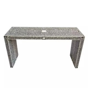 Home Decoret <b>Console</b> <b>Table</b> in Bone Inlay With White and <b>Black</b> Bone Inlay Mother of Pearl Inlay <b>Table</b> - Product Image 6