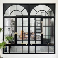 Ventanas y Puertas Abatibles de Aluminio con Aislamiento Térmico, Diseño Arqueado, Personalizadas, de Lujo Contemporáneo, para Cocina, Venta al Por Mayor de Fábrica