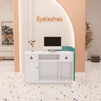 Comptoir de réception incurvé minimaliste de luxe léger pour salons de beauté, magasins de vêtements, boutiques de vêtements pour femmes/enfants ; usage commercial