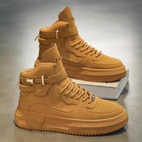 Chaussures tendance pour hommes, baskets montantes pour hommes, chaussures de sport à semelle épaisse pour adolescents, baskets en cuir pour hommes
