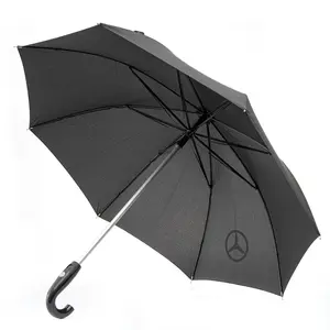 23 Inch Aluminium Buis Custom Auto Merk Logo Prints Voor Cadeau Goede Kwaliteit Rechte Zwarte Regen Paraplu