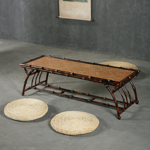 <b>Bamboo</b> Woven Tea <b>Table</b> Tang Style Low Coffee <b>Table</b> Chinese Design Handmade Antique Look For Sitting Cross Legged - Product Image 4