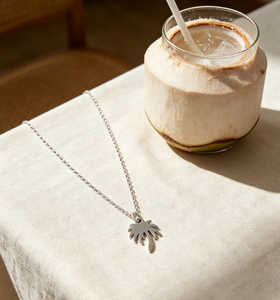 Collar de Acero Inoxidable con Diseño de Palmera, Moderno y Minimalista, Resistente al Agua, Ideal para Vacaciones en <span class=keywords><strong>la</strong></span> Playa - Product Image 2