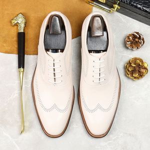 Chaussures habillées en cuir Oxford faites à la main de haute qualité à lacets pour mariages décontractés d'automne - Product Image 6