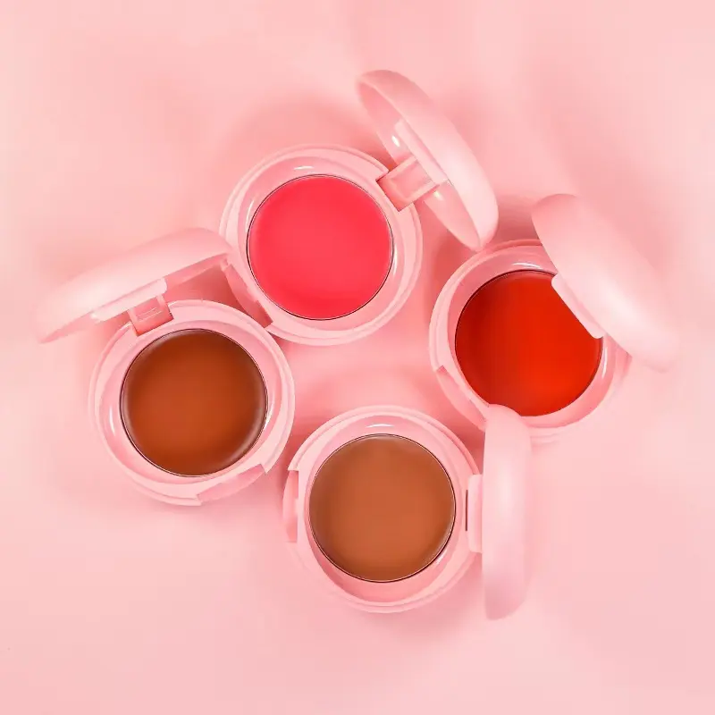 Beste gepresste Puder Vegan Makeup Palette mit Rouge auf gedrucktem Logo Langlebige rote Wangen Cream Blush Palette Private Label