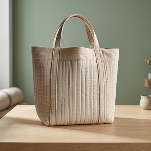 Sac fourre-tout pour femme en coton respirant, design bohème minimaliste, matelassé Kantha, fabriqué à la main par des artisans indiens, marque PER CLIENT BG-3013 - Product Image 2