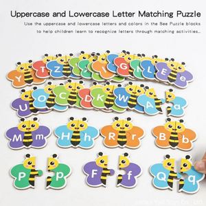 Abc Peg Ideal for Kids to Boost Letter Words Recognition Cartoon Bee-Shaped Alphabet Animal <b>Puzzles</b> With Tin Storage Box - Product Image 6