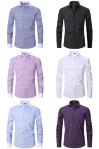 Polsino francese gemelli camicie Casual da <span class=keywords><strong>uomo</strong></span> tinta unita camicie a maniche lunghe <span class=keywords><strong>uomo</strong></span> di fascia alta <span class=keywords><strong>abbigliamento</strong></span> <span class=keywords><strong>estivo</strong></span> da <span class=keywords><strong>uomo</strong></span> - Product Image 5